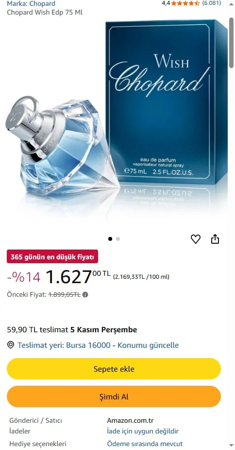 Chopard Wish Edp 75 Ml