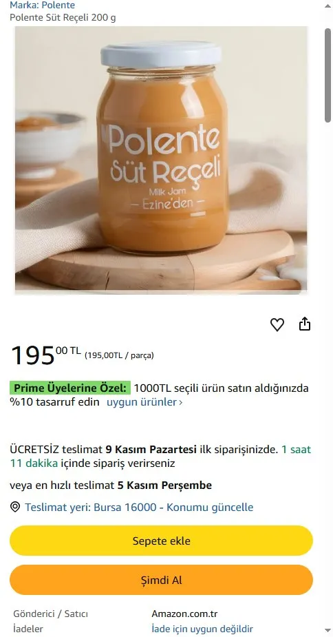 Polente Süt Reçeli 200 g