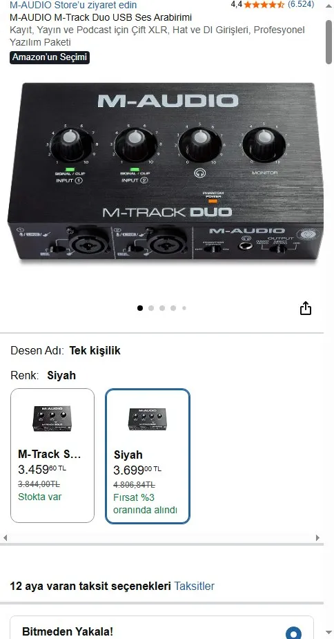 M-AUDIO M-Track Duo USB Ses Arabirimi