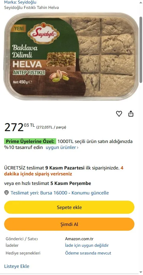 Seyidoğlu Fıstıklı Tahin Helva