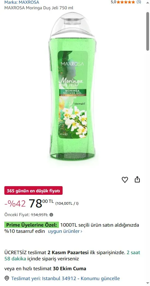 MAXROSA Moringa Duş Jeli 750 ml