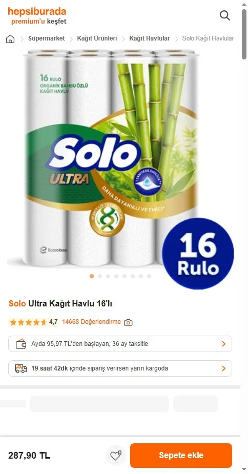 Solo Ultra Kağıt Havlu 16'lı