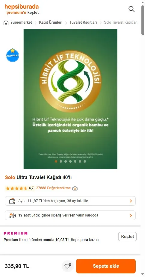 Solo Ultra Tuvalet Kağıdı 40'lı