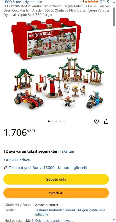 LEGO® NINJAGO® Yaratıcı Ninja Yapım Parçası Kutusu 71787-5 Yaş ve Üzeri Çocuklar için Araçlar, Dövüş Okulu ve Minifigürler İçeren Yaratıcı Oyuncak Yapım Seti (530 Parça)