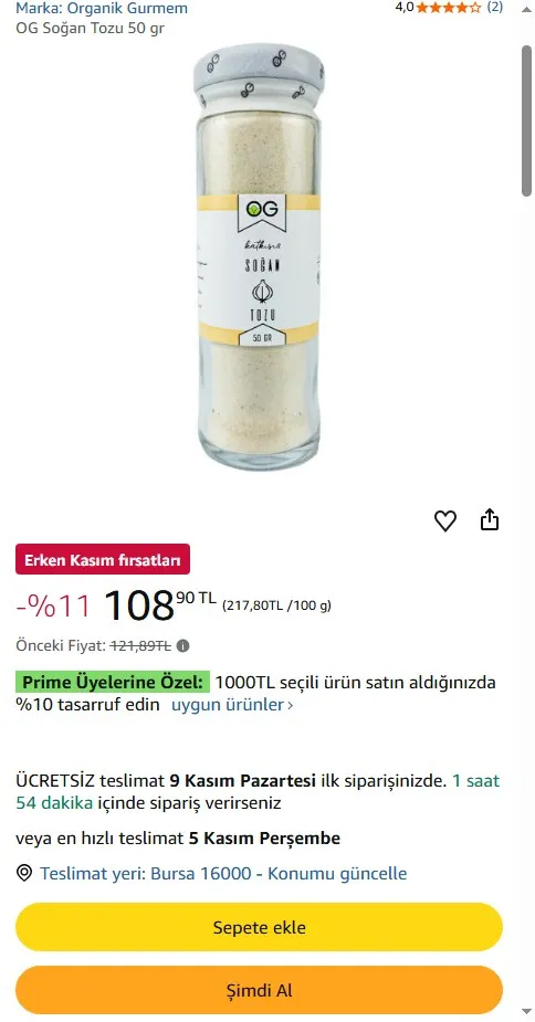 OG Soğan Tozu 50 gr