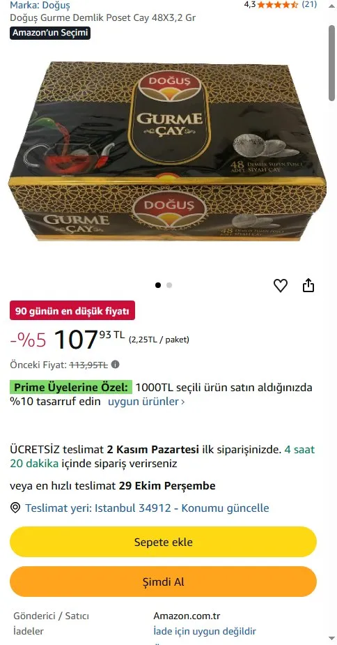 Doğuş Gurme Demlik Poset Cay 48X3,2 Gr