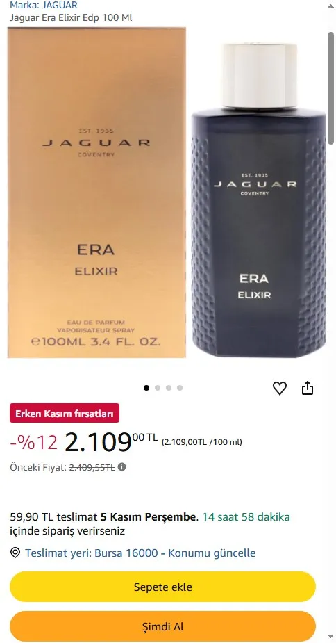 Jaguar Era Elixir Edp 100 Ml