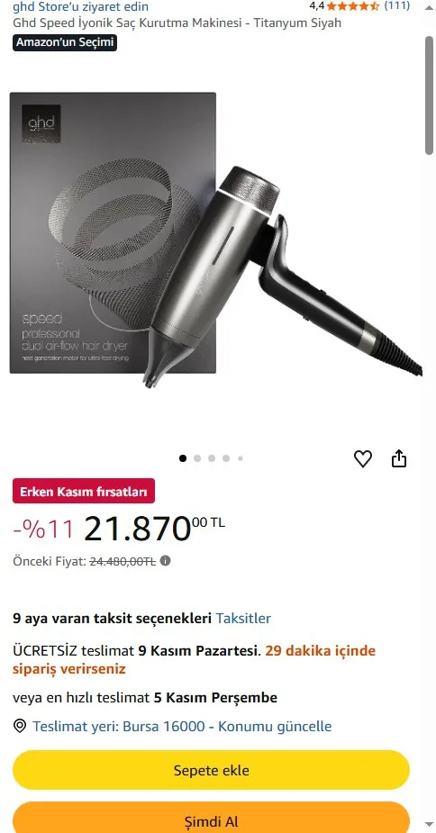 Ghd Speed İyonik Saç Kurutma Makinesi - Titanyum Siyah