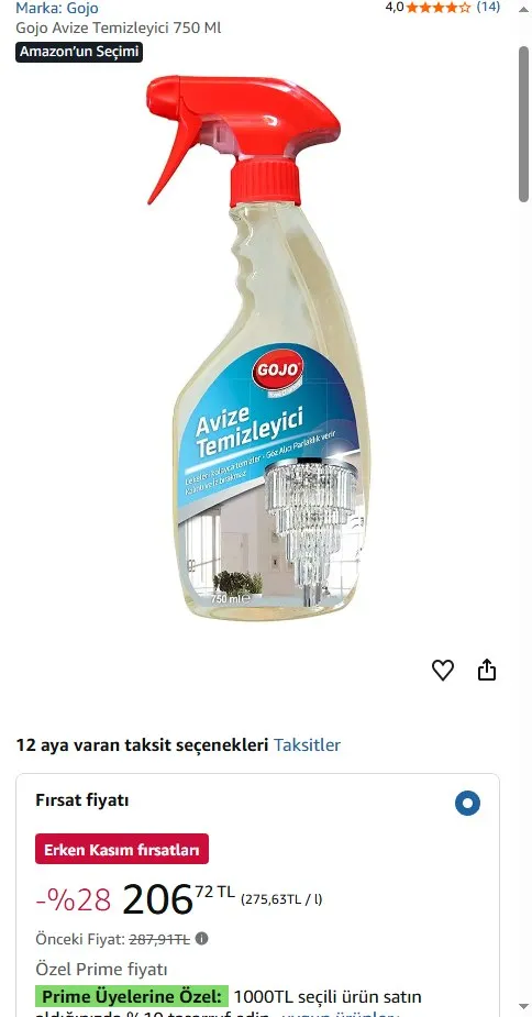 Gojo Avize Temizleyici 750 Ml