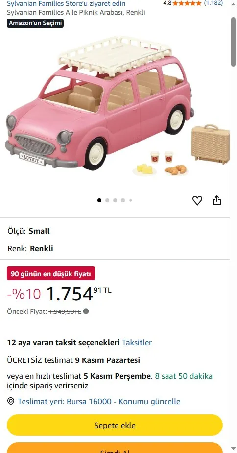 Sylvanian Families Aile Piknik Arabası, Renkli