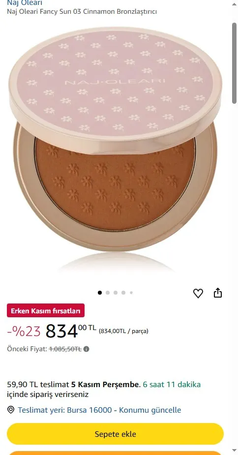 Naj Oleari Fancy Sun 03 Cinnamon Bronzlaştırıcı