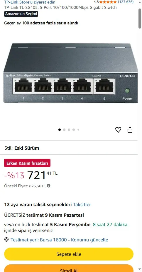 TP-Link TL-SG105, 5-Port 10/100/1000Mbps Gigabit Siwtch