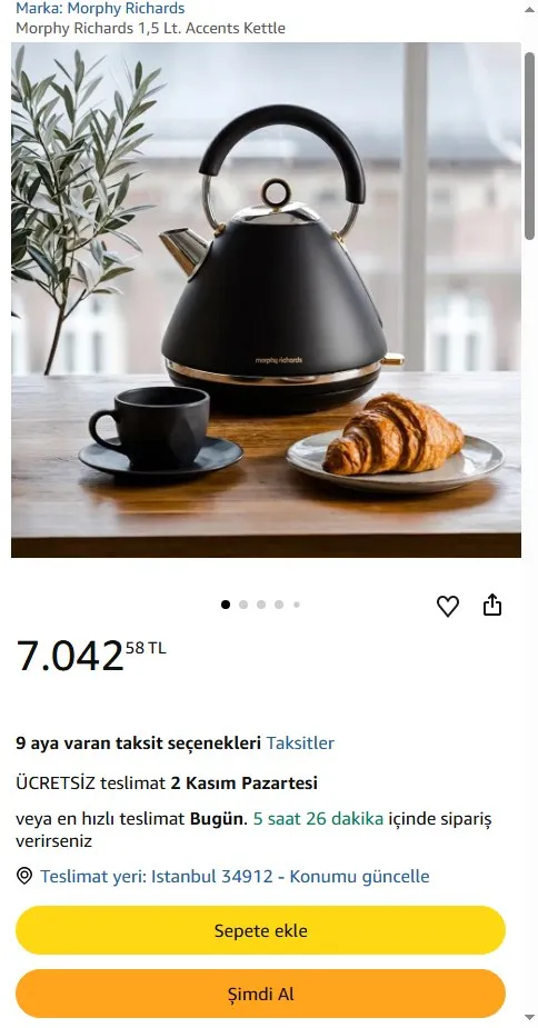 Morphy Richards 1,5 Lt. Accents Kettle