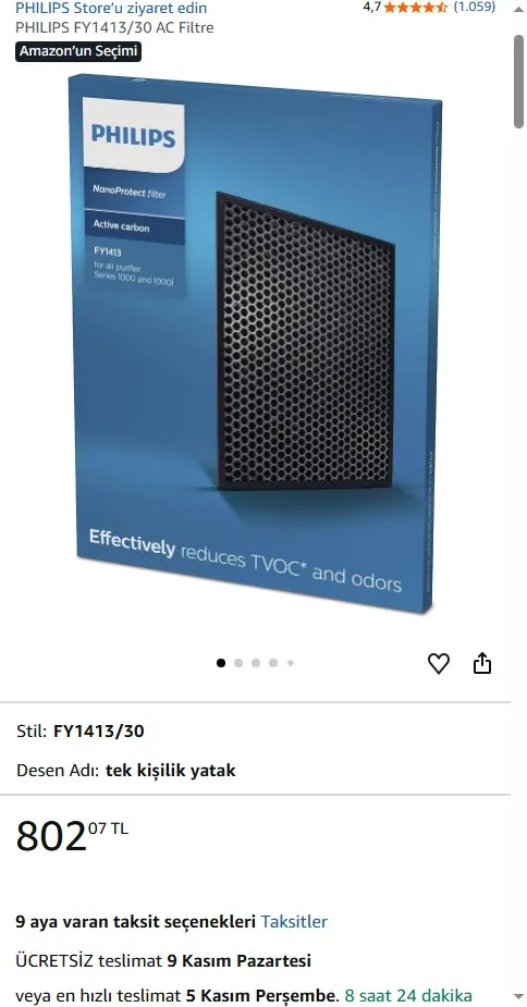 PHILIPS FY1413/30 AC Filtre