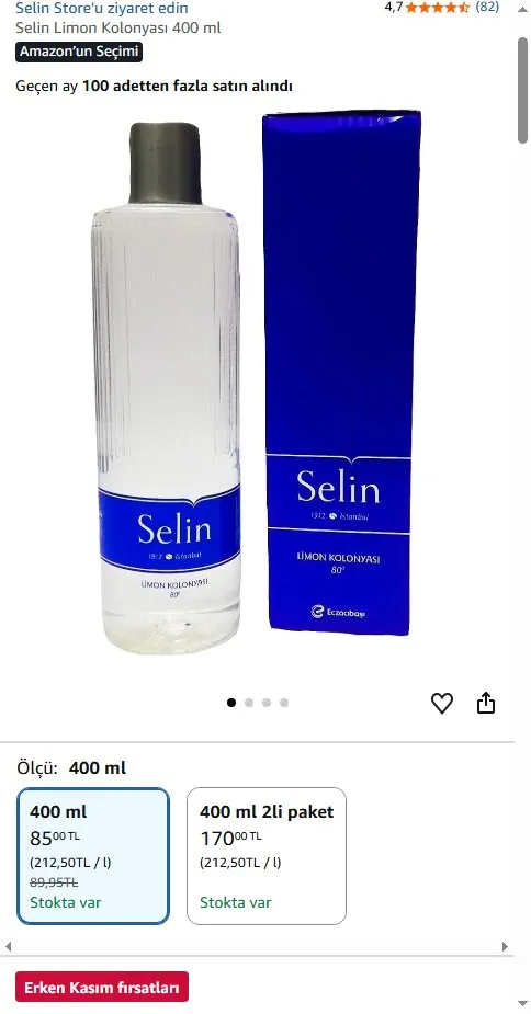 Selin Limon Kolonyası 400 ml