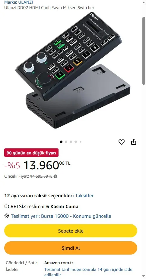 Ulanzi DD02 HDMI Canlı Yayın Mikseri Switcher