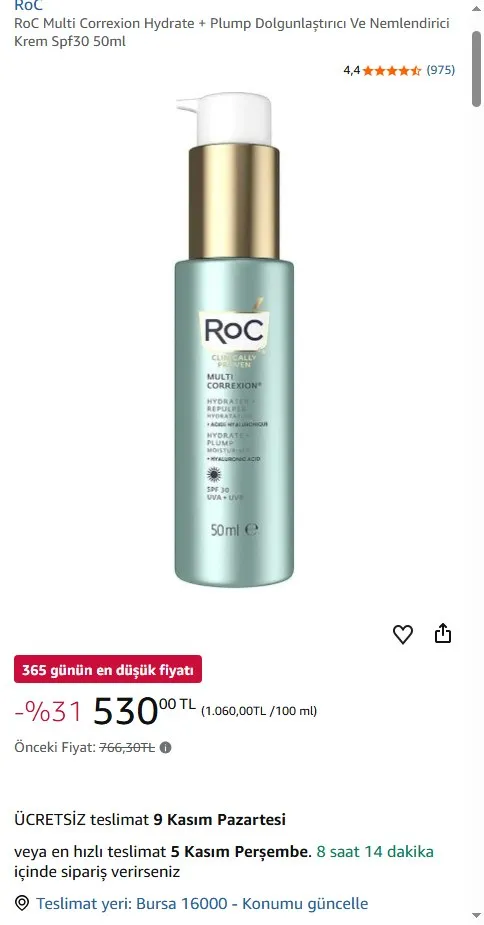 RoC Multi Correxion Hydrate + Plump Dolgunlaştırıcı Ve Nemlendirici Krem Spf30 50ml