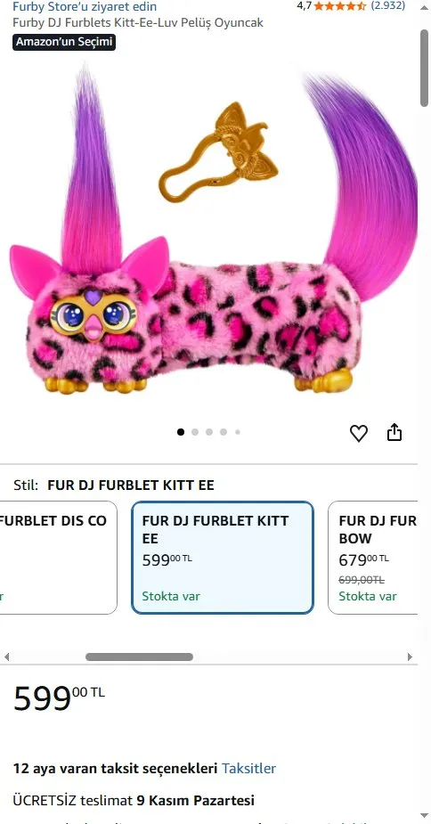 Furby DJ Furblets Kitt-Ee-Luv Pelüş Oyuncak