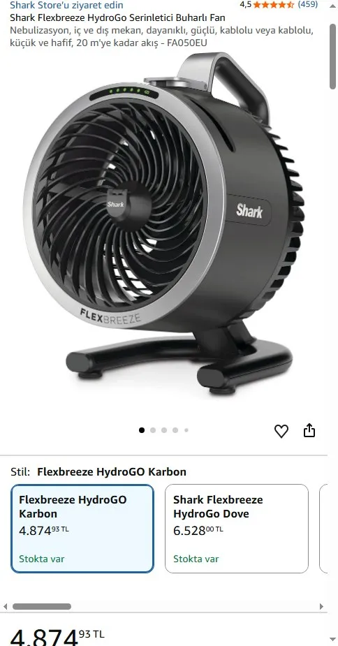 Shark Flexbreeze HydroGo Serinletici Buharlı Fan