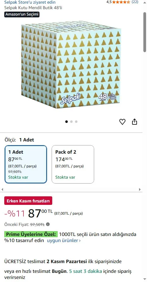 Selpak Kutu Mendil Butik 48'li