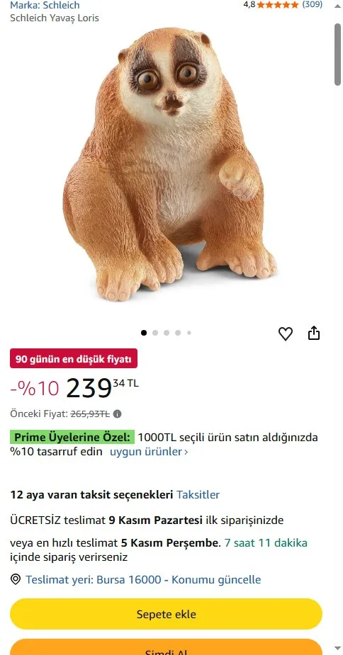 Schleich Yavaş Loris