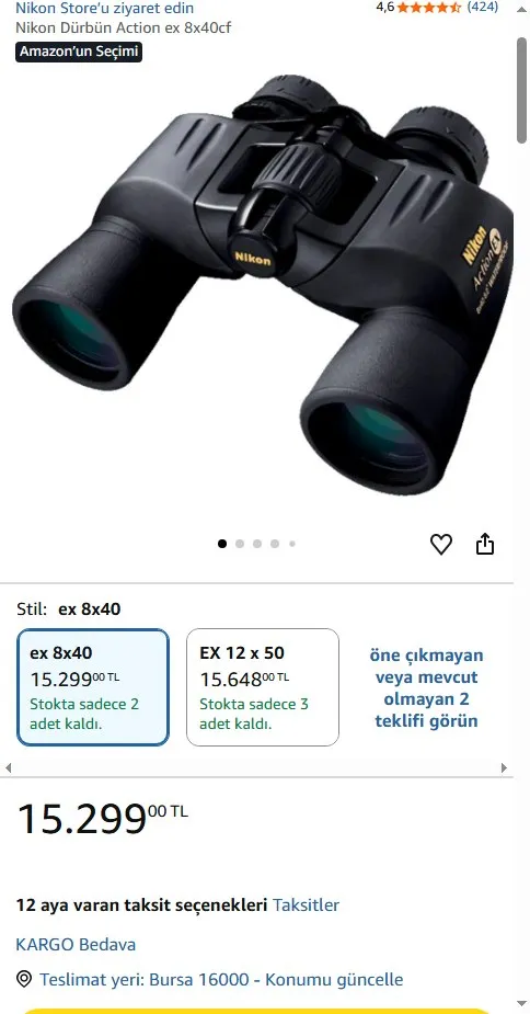 Nikon Dürbün Action ex 8x40cf