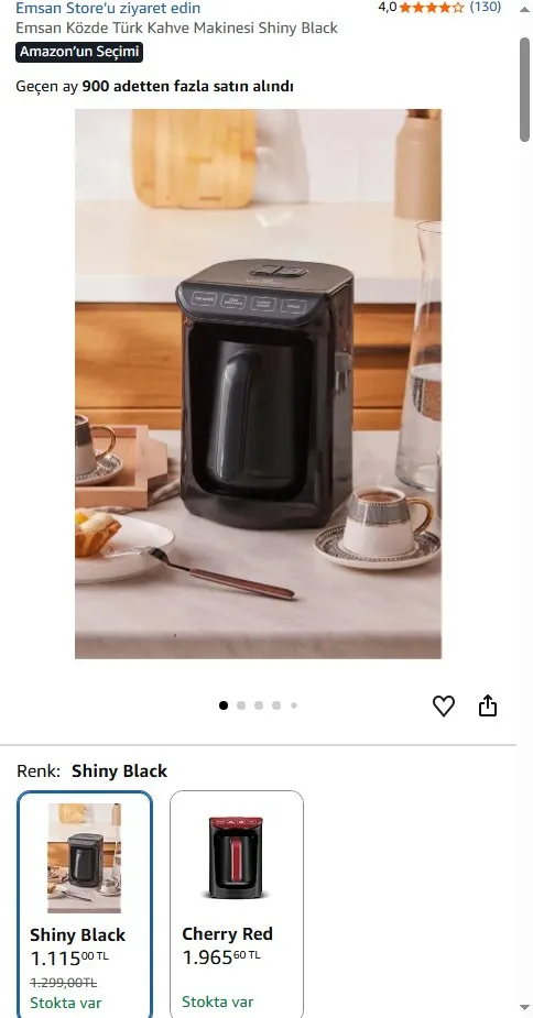 Emsan Közde Türk Kahve Makinesi Shiny Black