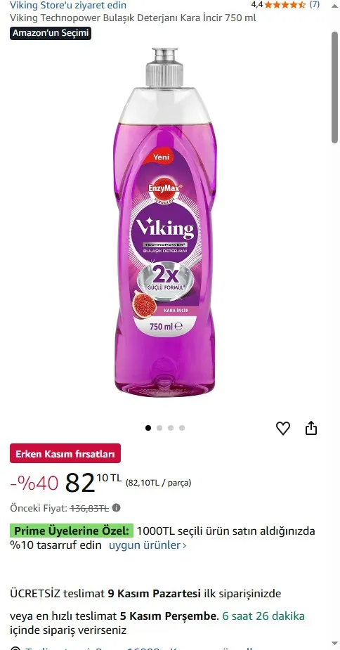 Viking Technopower Bulaşık Deterjanı Kara İncir 750 ml