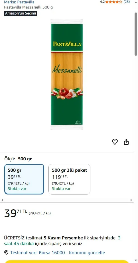 Pastavilla Mezzanelli 500 g