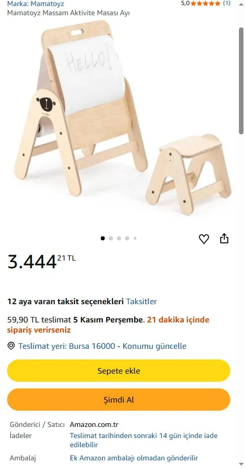 Mamatoyz Massam Aktivite Masası Ayı