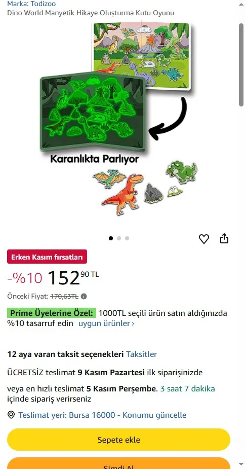 Dino World Manyetik Hikaye Oluşturma Kutu Oyunu