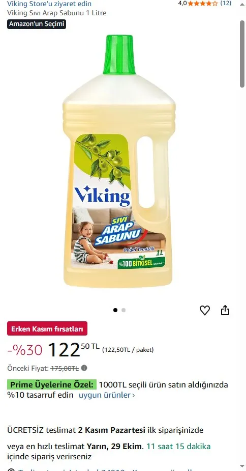 Viking Sıvı Arap Sabunu 1 Litre