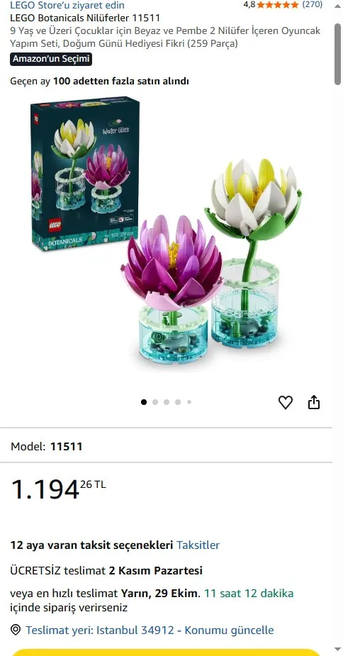 LEGO Botanicals Nilüferler 11511