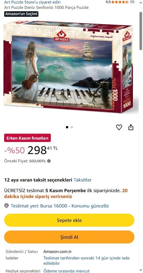 Art Puzzle Deniz Senfonisi 1000 Parça Puzzle