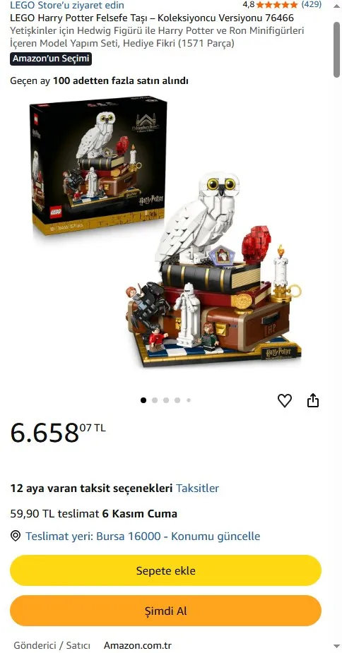 LEGO Harry Potter Felsefe Taşı – Koleksiyoncu Versiyonu 76466