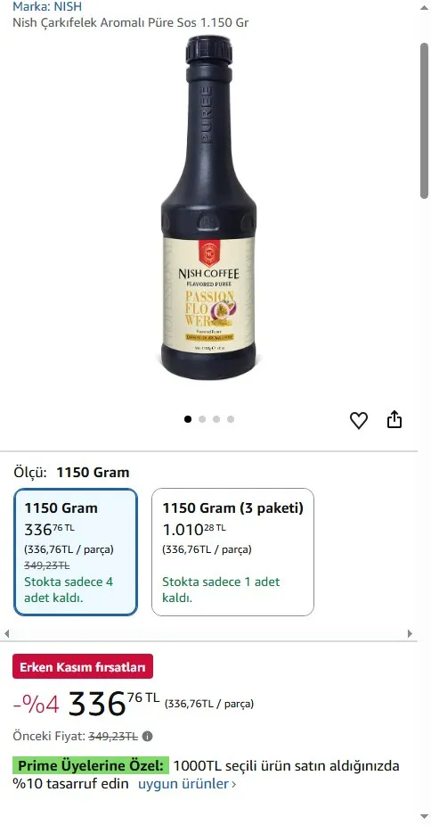 Nish Çarkıfelek Aromalı Püre Sos 1.150 Gr