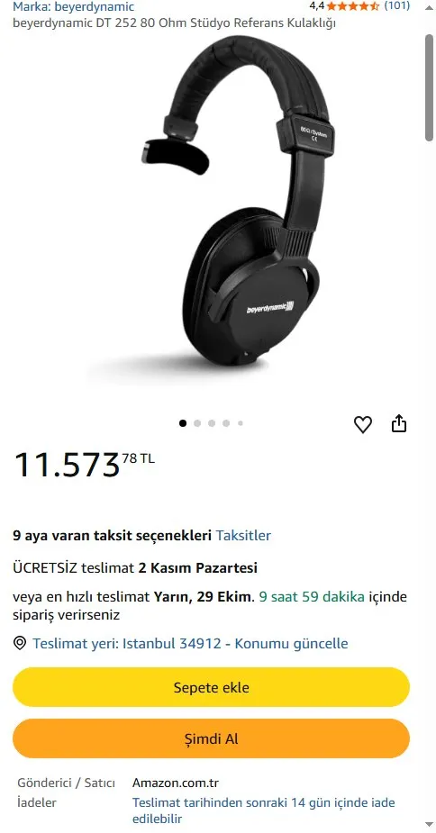 beyerdynamic DT 252 80 Ohm Stüdyo Referans Kulaklığı