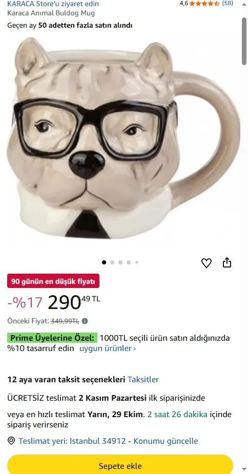 Karaca Anımal Buldog Mug
