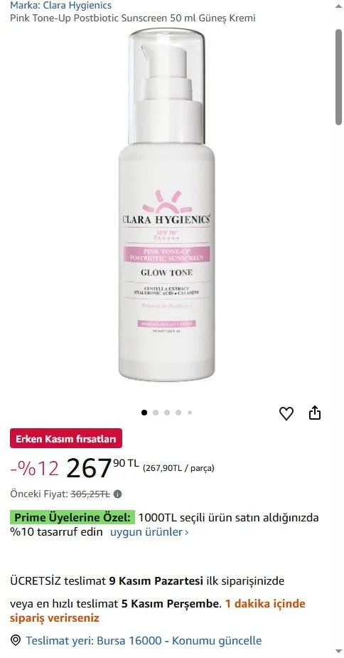 Pink Tone-Up Postbiotic Sunscreen 50 ml Güneş Kremi