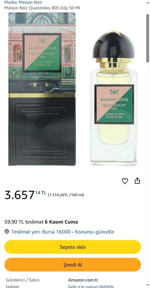 Maison Noir Quandoley 805 Edp 50 Ml