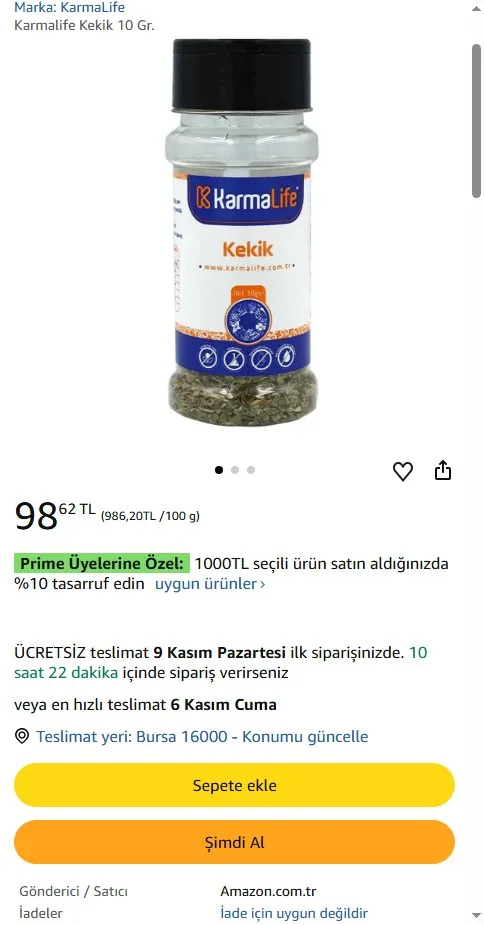 Karmalife Kekik 10 Gr.