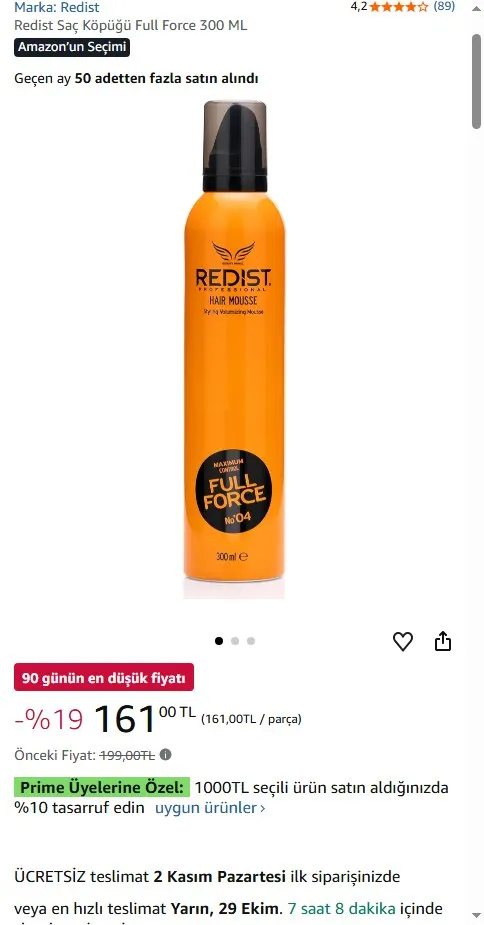 Redist Saç Köpüğü Full Force 300 ML