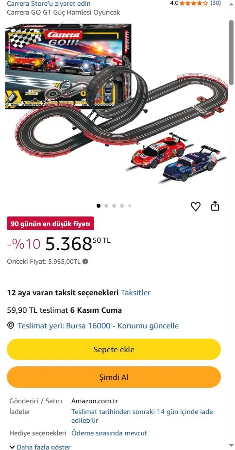 Carrera GO GT Güç Hamlesi Oyuncak