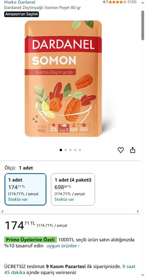 Dardanel Zeytinyağlı Somon Poşet 80 gr