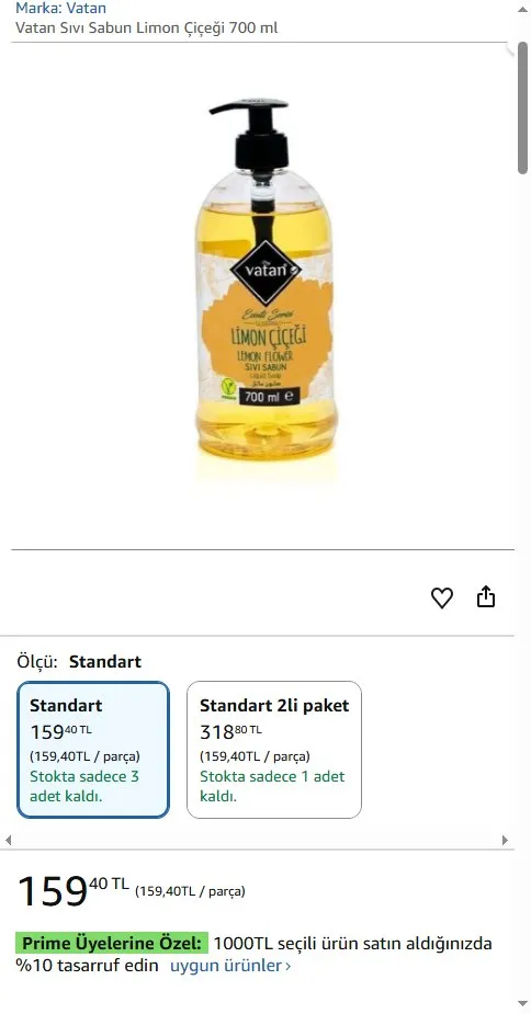 Vatan Sıvı Sabun Limon Çiçeği 700 ml
