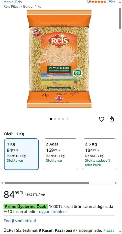 Reis Pilavlık Bulgur 1 kg