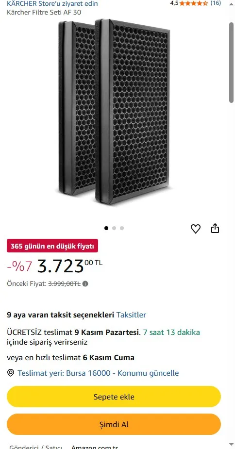 Kärcher Filtre Seti AF 30