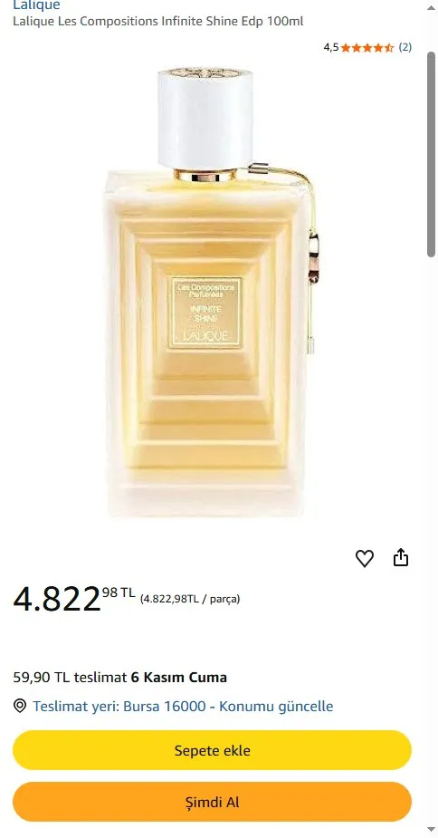Lalique Les Compositions Infinite Shine Edp 100ml