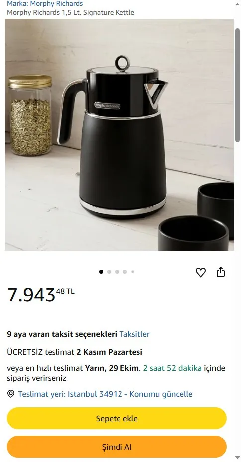 Morphy Richards 1,5 Lt. Signature Kettle