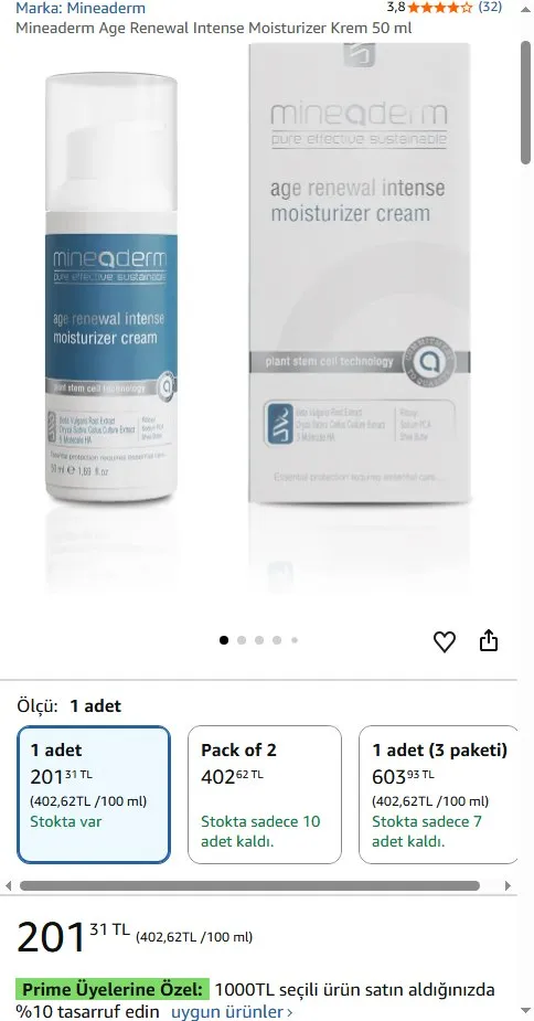 Mineaderm Age Renewal Intense Moisturizer Krem 50 ml